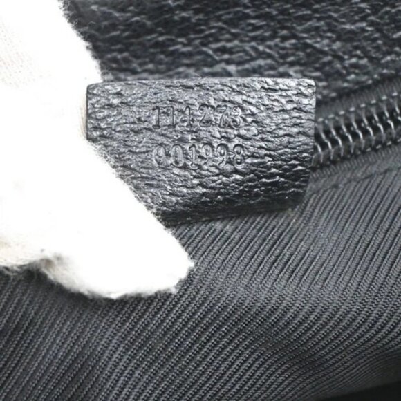 GUCCI Logo GG Pattern Shoulder Bag Canvas Leather Black SHW Italy 35MA141 - Picture 15 of 15